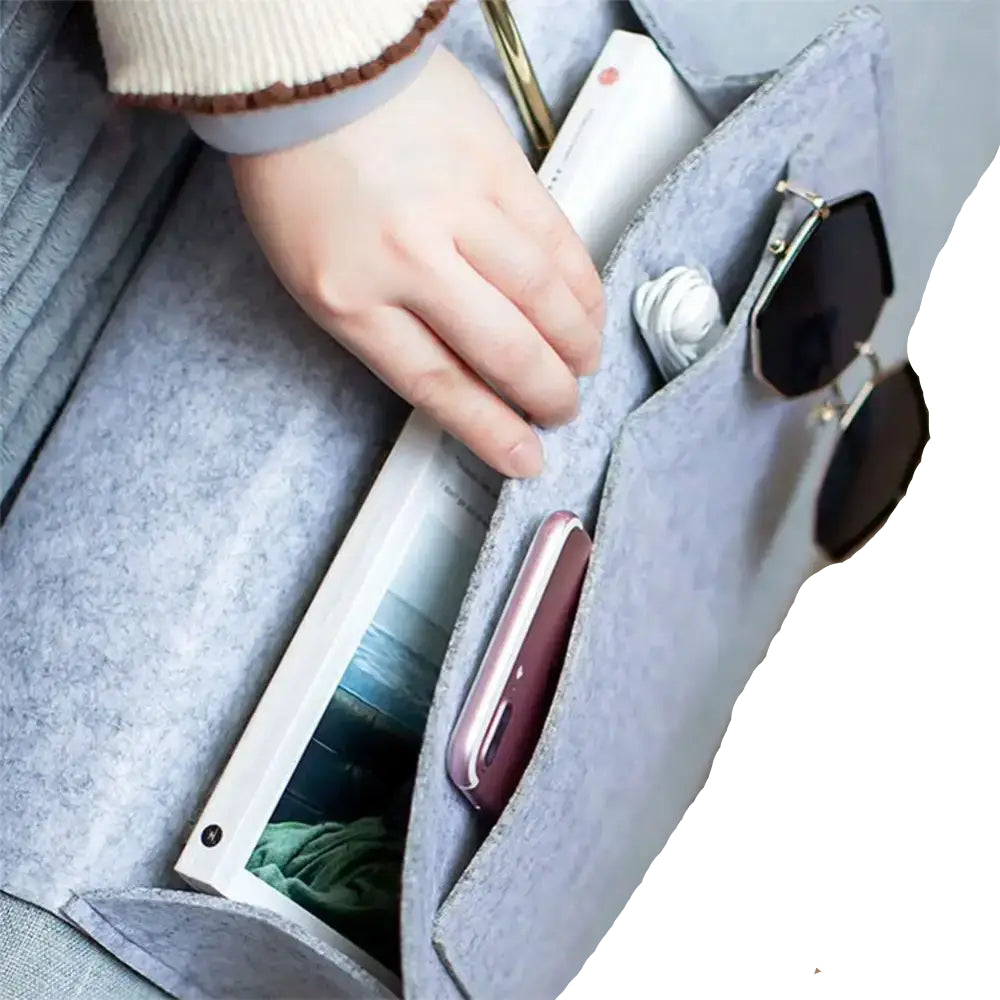 Felt Bedside Storage Bag Pouch Bed Desk Bag Sofa TV Remote Control Hanging Caddy Couch Storage Organizer Bed Holder