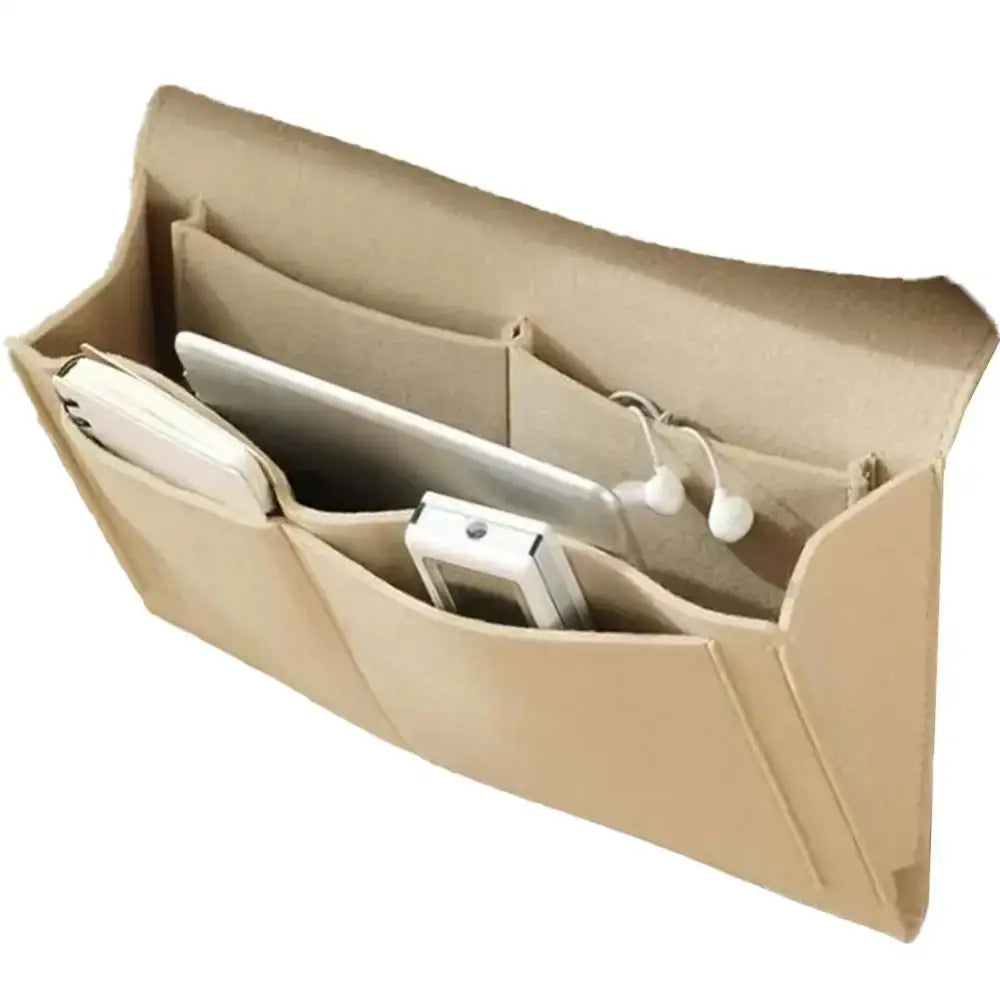Felt Bedside Storage Bag Pouch Bed Desk Bag Sofa TV Remote Control Hanging Caddy Couch Storage Organizer Bed Holder