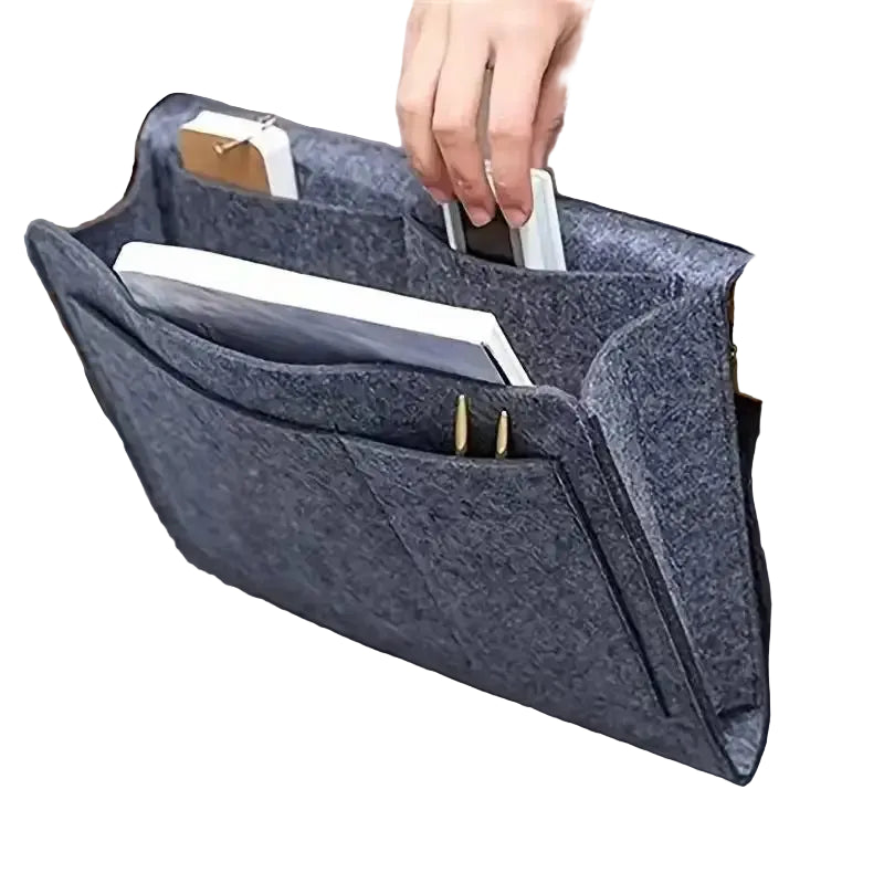 Felt Bedside Storage Bag Pouch Bed Desk Bag Sofa TV Remote Control Hanging Caddy Couch Storage Organizer Bed Holder