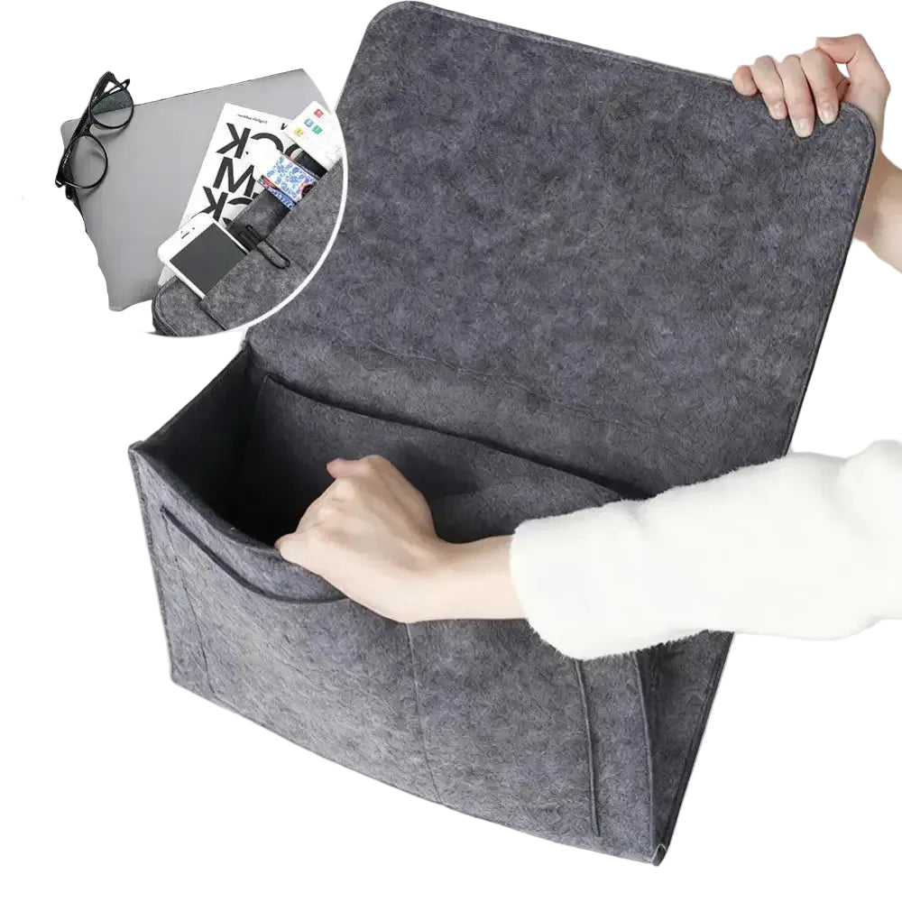Felt Bedside Storage Bag Pouch Bed Desk Bag Sofa TV Remote Control Hanging Caddy Couch Storage Organizer Bed Holder