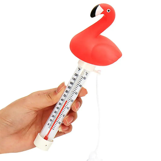 Floating Pool Thermometer Flamingo Gauge SPA Shatter Resistant with String Water Thermometer for Aquariums,Baby