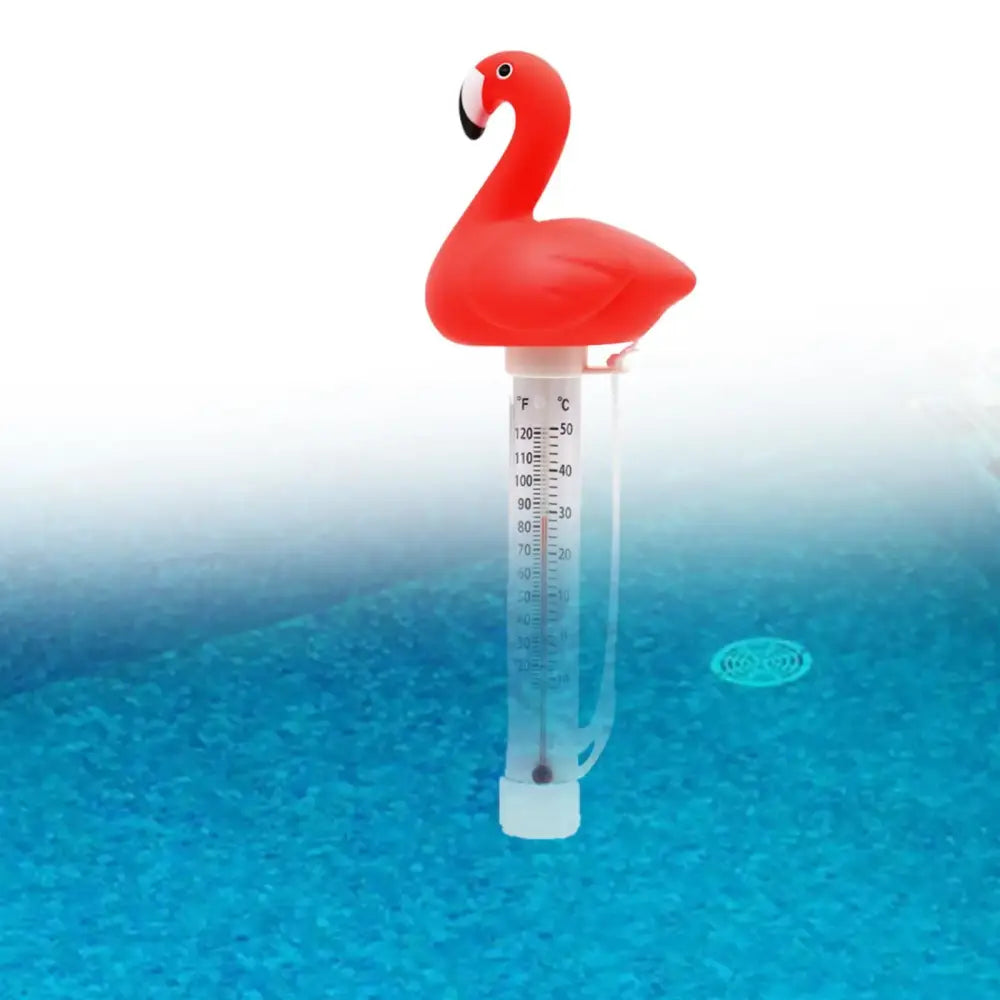 Floating Pool Thermometer Flamingo Gauge SPA Shatter Resistant with String Water Thermometer for Aquariums,Baby