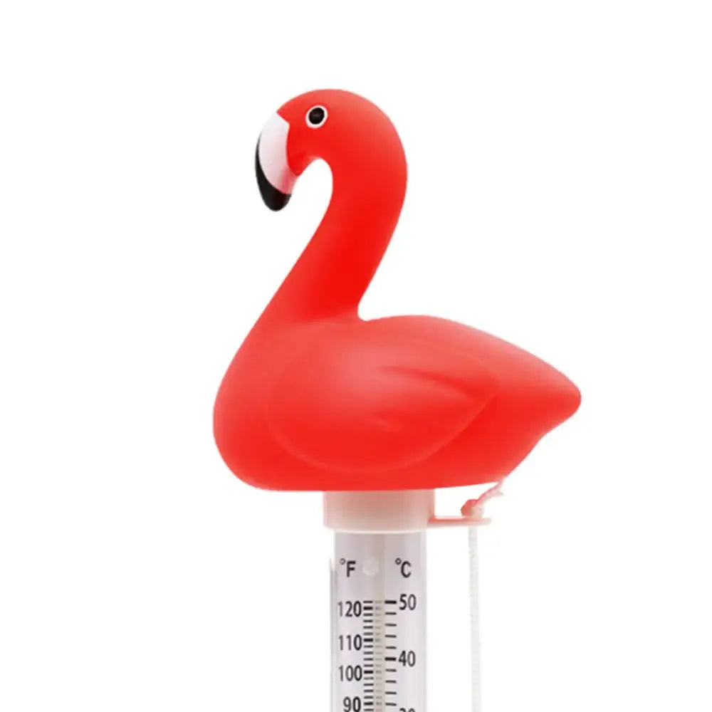 Floating Pool Thermometer Flamingo Gauge SPA Shatter Resistant with String Water Thermometer for Aquariums,Baby