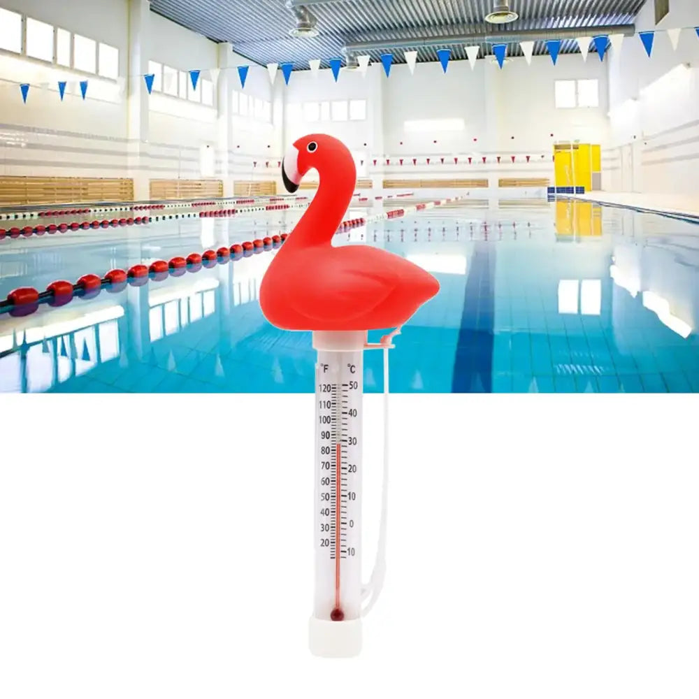 Floating Pool Thermometer Flamingo Gauge SPA Shatter Resistant with String Water Thermometer for Aquariums,Baby