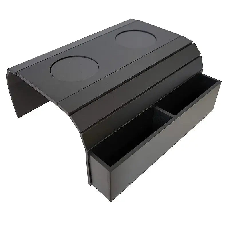 Foldable Bamboo Sofa Armrest Table with Cup Holder (2 colours available) - Black - SS