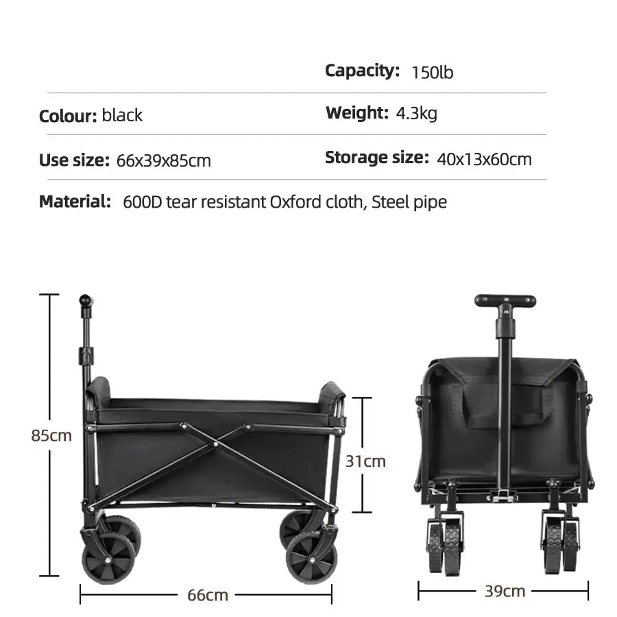 Foldable Portable Camping & Utility Cart – Heavy Duty - SS