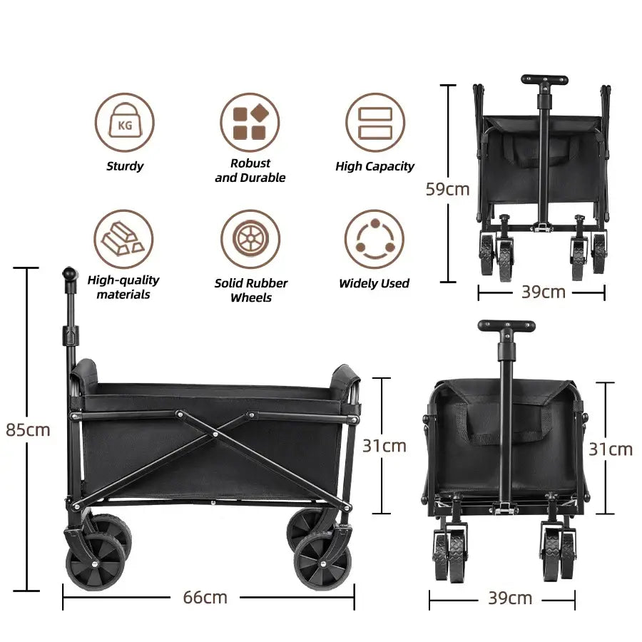 Foldable Portable Camping & Utility Cart – Heavy Duty - SS