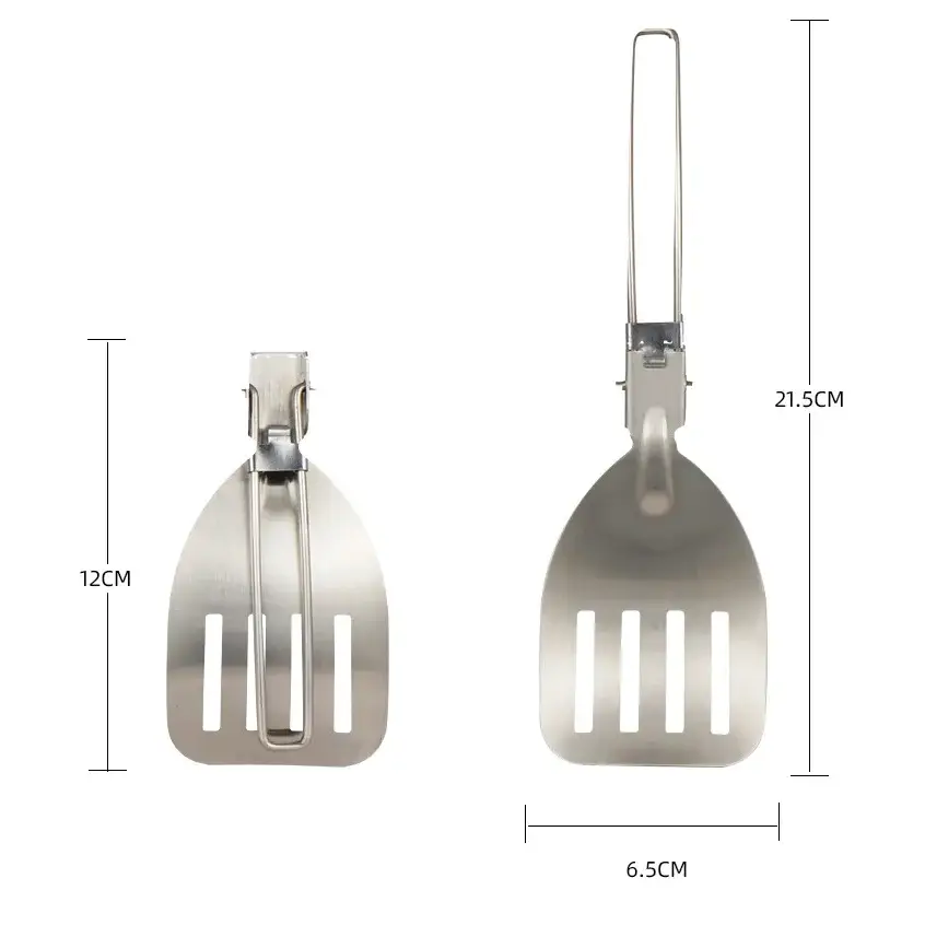 Folding Camping Spatula Stainless Steel Cooking Utensil Outdoor Folding Food Turner Portable Camping Kitchen Tool