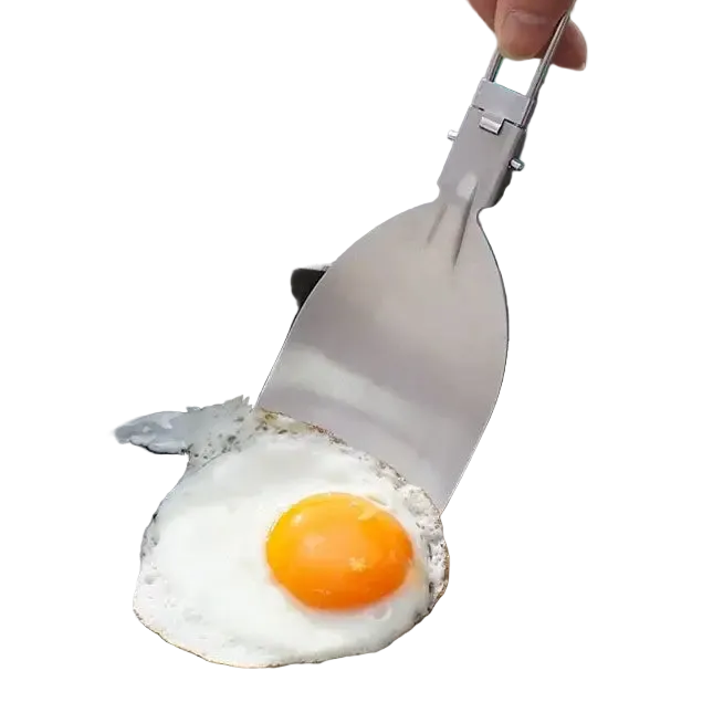 Folding Camping Spatula Stainless Steel Cooking Utensil Outdoor Folding Food Turner Portable Camping Kitchen Tool