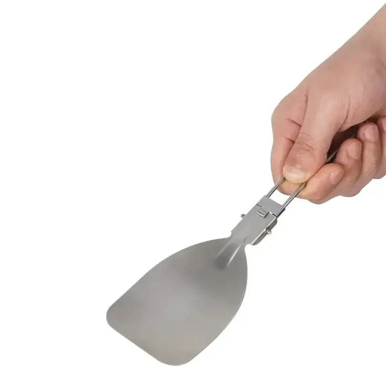 Folding Camping Spatula Stainless Steel Cooking Utensil Outdoor Folding Food Turner Portable Camping Kitchen Tool