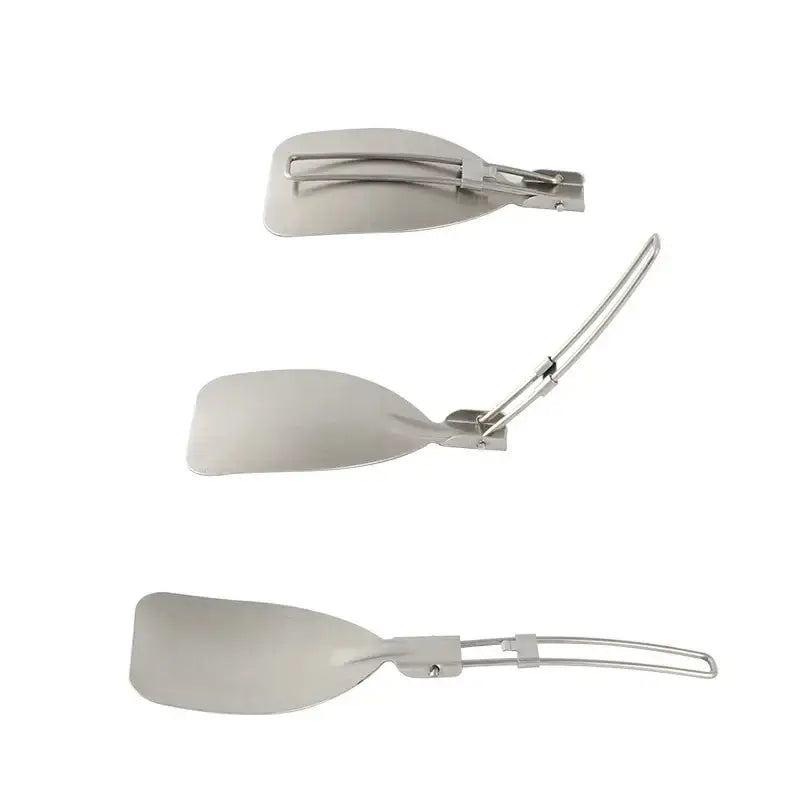 Folding Camping Spatula Stainless Steel Cooking Utensil Outdoor Folding Food Turner Portable Camping Kitchen Tool