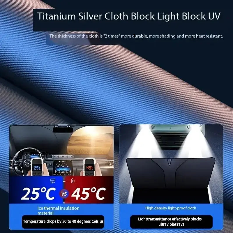 Folding Car Window Sunshade Cover - 140x70cm - HBC