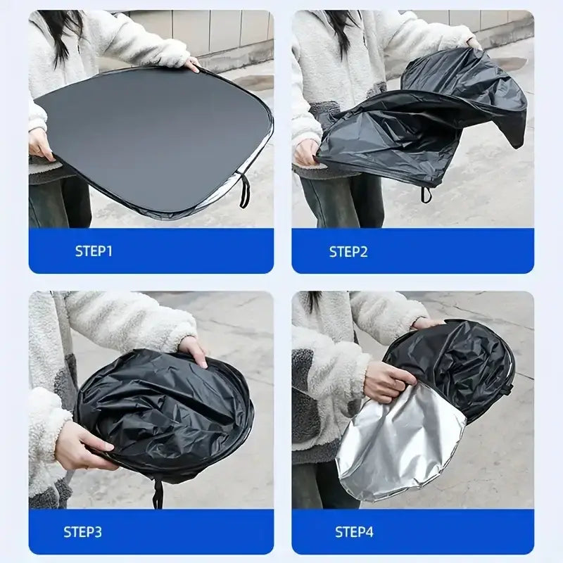 Folding Car Window Sunshade Cover - 140x70cm - HBC