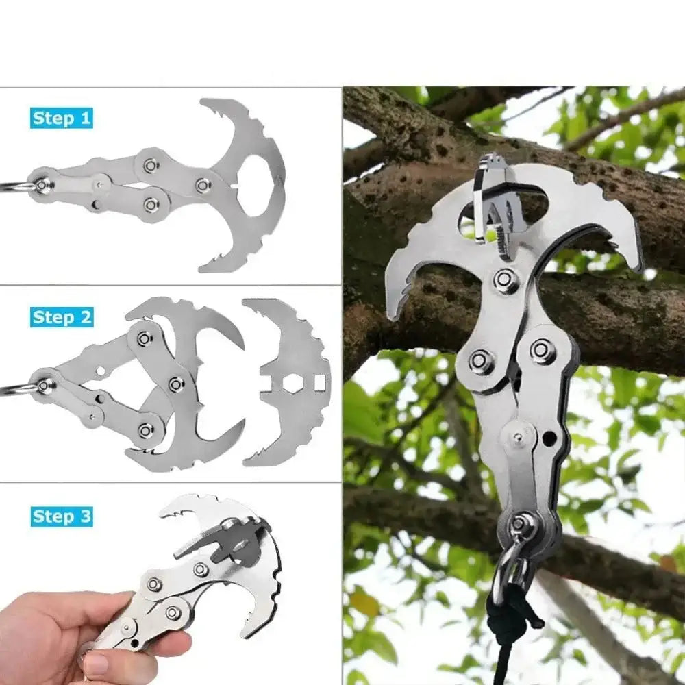 Folding Stainless Steel Grappling Hook – Outdoor Survival Tool - SS