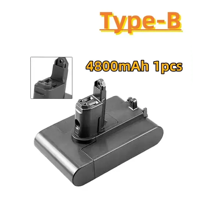 For Dyson V6/v7/V8 A type/B type vacuum cleaner series battery 21.6v + charger Factory direct sales - Type-B 4.8Ah 1pcs