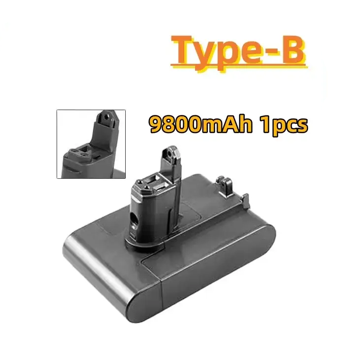 For Dyson V6/v7/V8 A type/B type vacuum cleaner series battery 21.6v + charger Factory direct sales - Type-B 9.8Ah 1pcs
