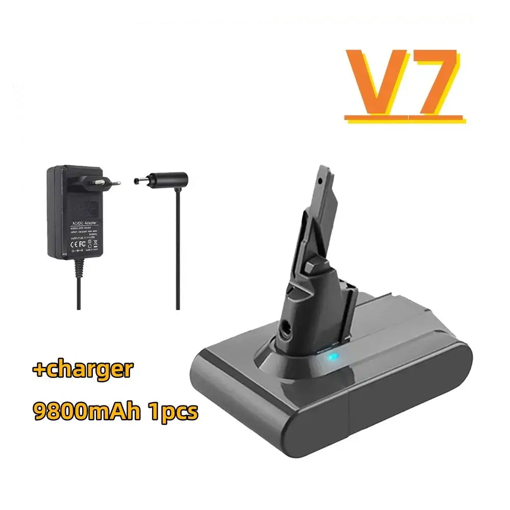 For Dyson V6/v7/V8 A type/B type vacuum cleaner series battery 21.6v + charger Factory direct sales - V7 9.8Ah 1pcs