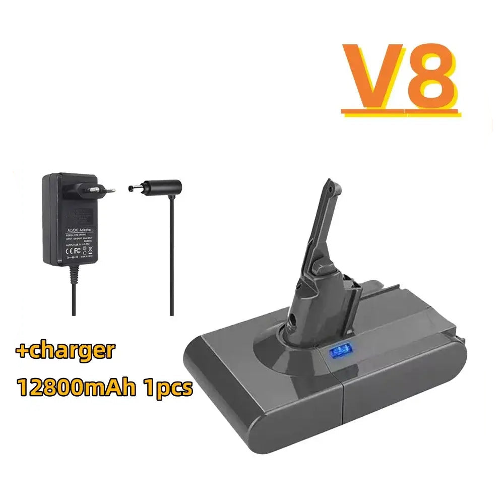 For Dyson V6/v7/V8 A type/B type vacuum cleaner series battery 21.6v + charger Factory direct sales - V8 12.8Ah 1pcs