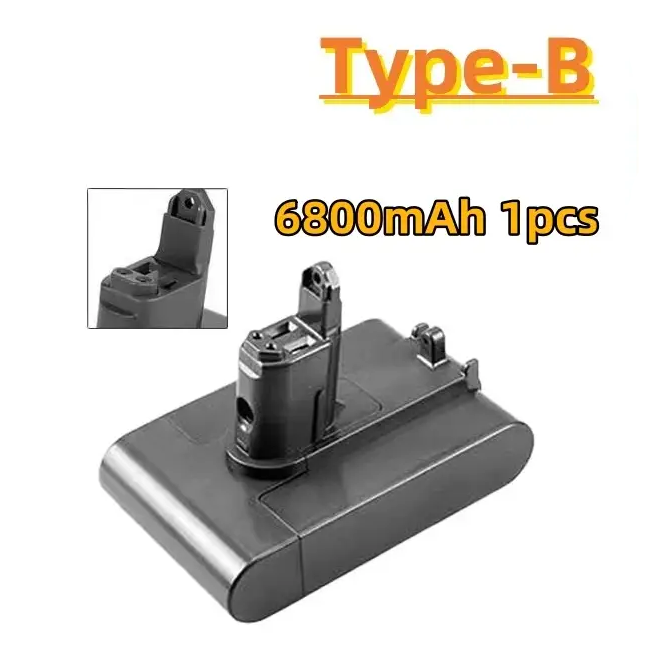 For Dyson V6/v7/V8 A type/B type vacuum cleaner series battery 21.6v + charger Factory direct sales - Type-B 6.8Ah 1pcs