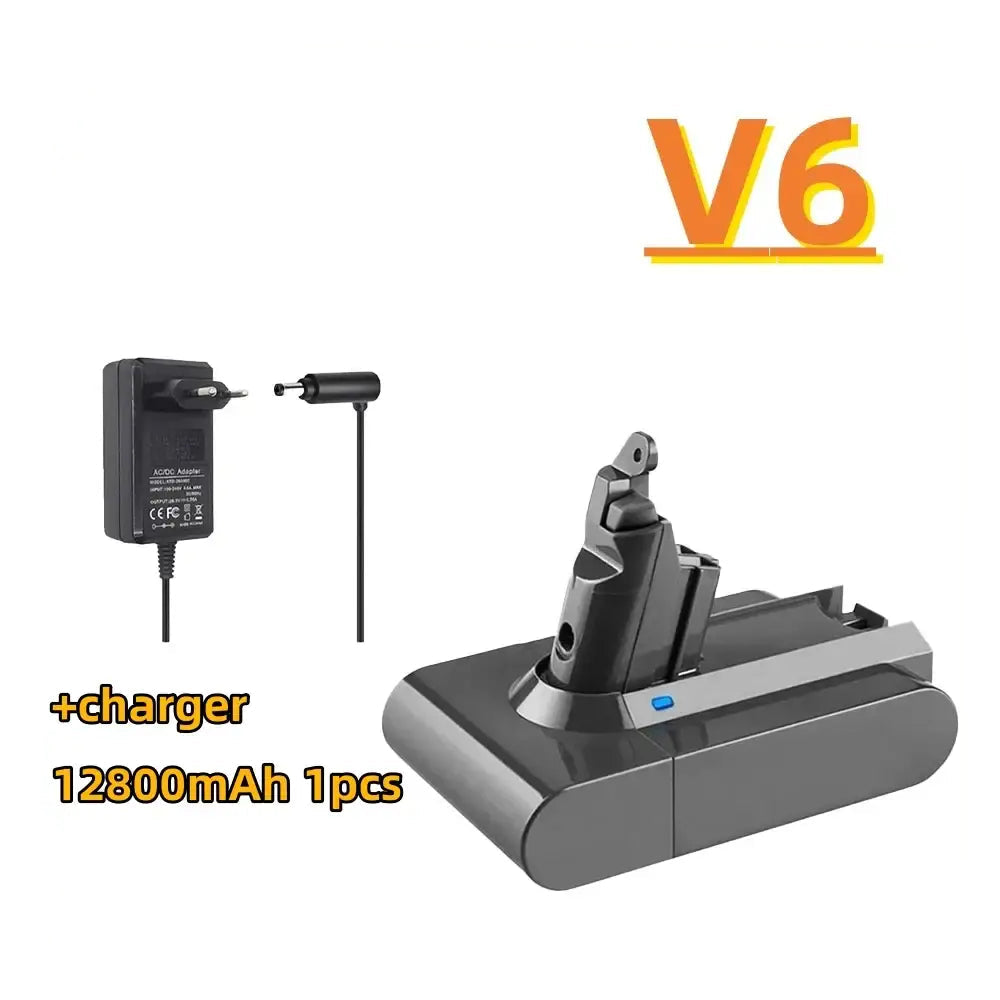 For Dyson V6/v7/V8 A type/B type vacuum cleaner series battery 21.6v + charger Factory direct sales - V6 12.8Ah 1pcs