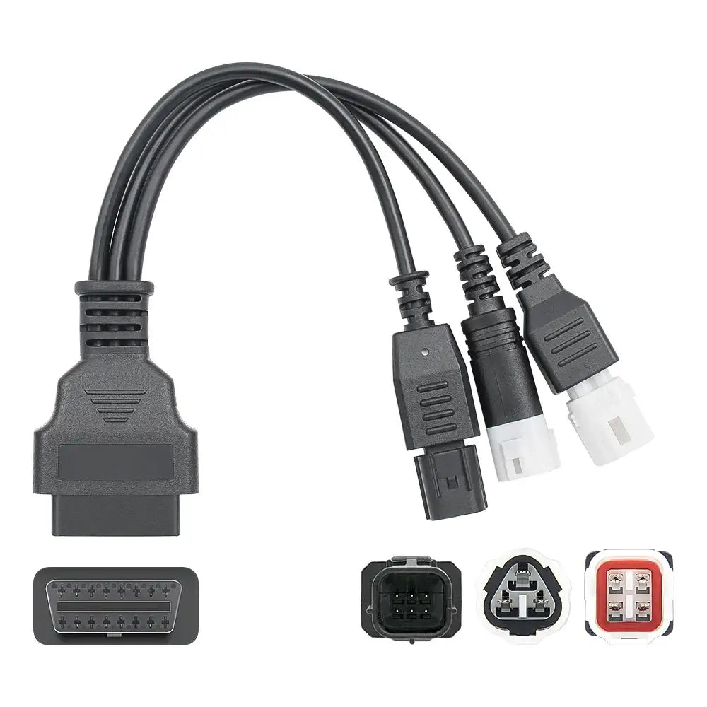 For Yamaha For Honda Car OBD2 Scanner 3-in-1 Universal Motorcycle Cable Code Reader Battery Performance Testing