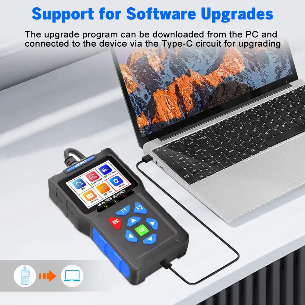 For Yamaha For Honda Car OBD2 Scanner 3-in-1 Universal Motorcycle Cable Code Reader Battery Performance Testing