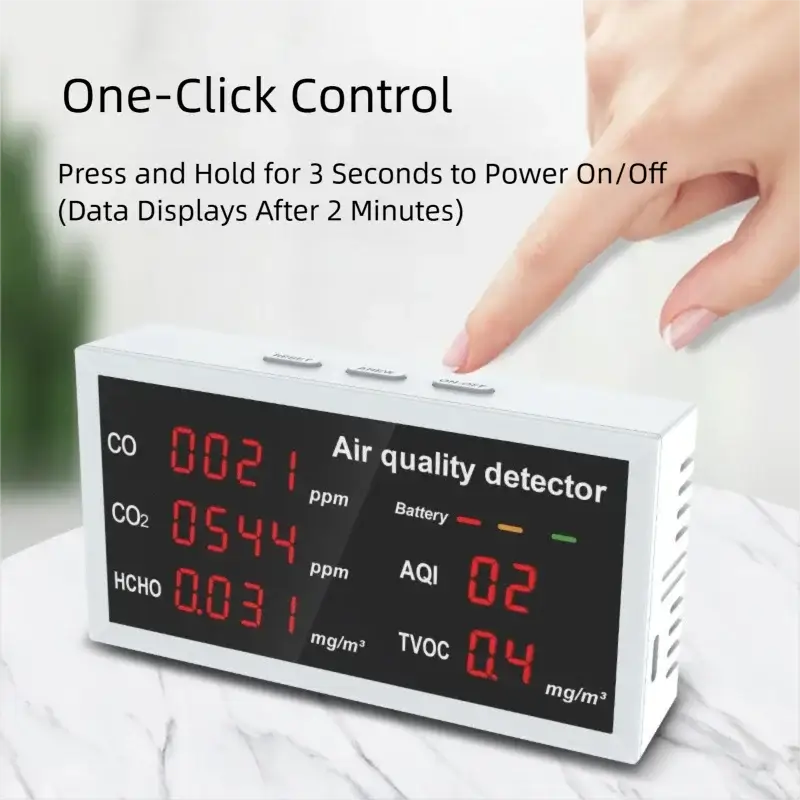 Formaldehyde Detector – Portable Indoor Air Quality Monitor (5-in-1) - Air Quality Monitor - HBC