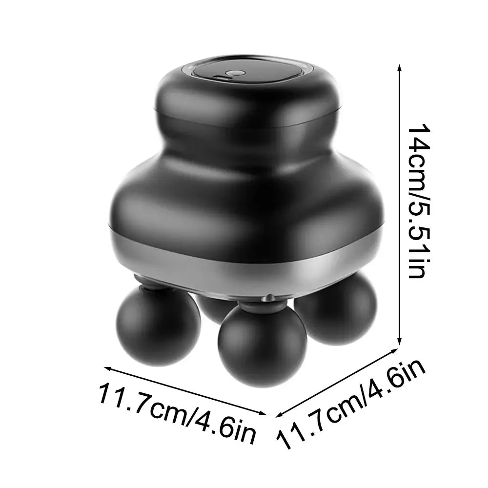 Four-Head Fascia Gun – Mini Electric Household Massager - Black / Type C Charge / Massager - HBC