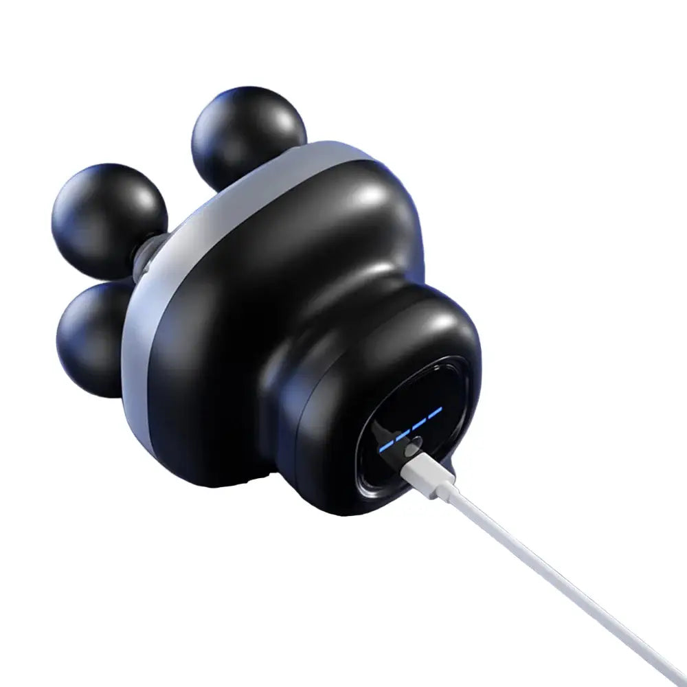 Four-Head Fascia Gun – Mini Electric Household Massager - Black / Type C Charge / Massager - HBC