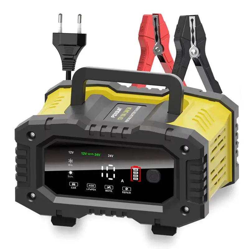 FOXSUR 20A/10A Smart Battery Charger for Car / Motorcycle