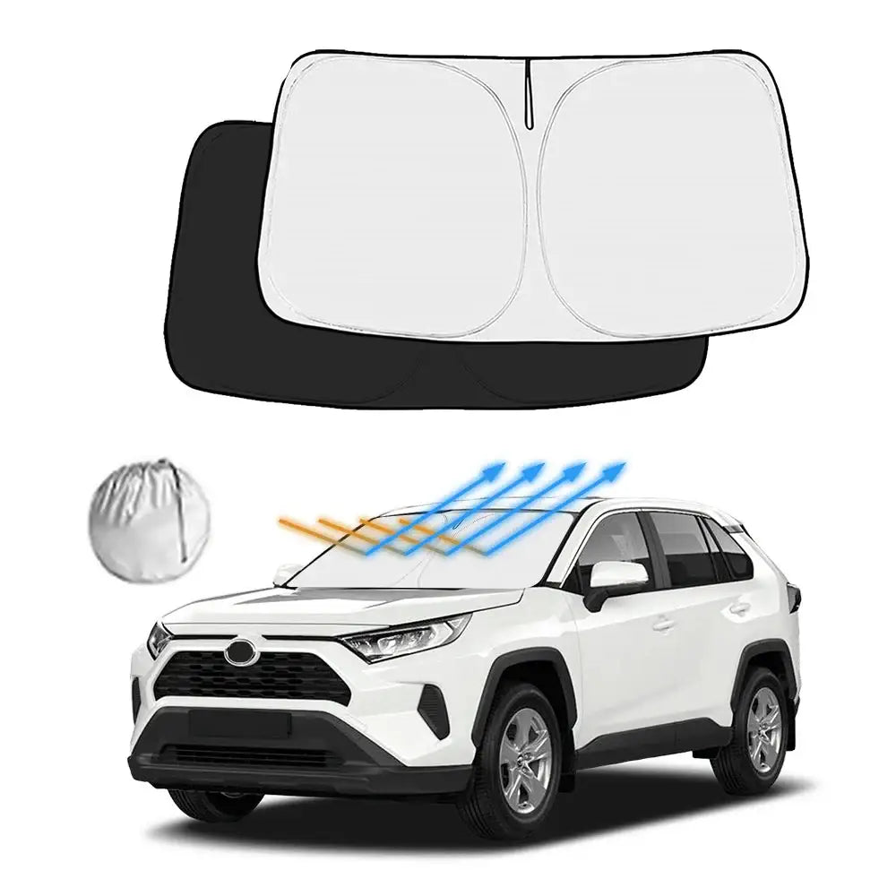 Front Windshield Sunshade Cover - Silver - HBC