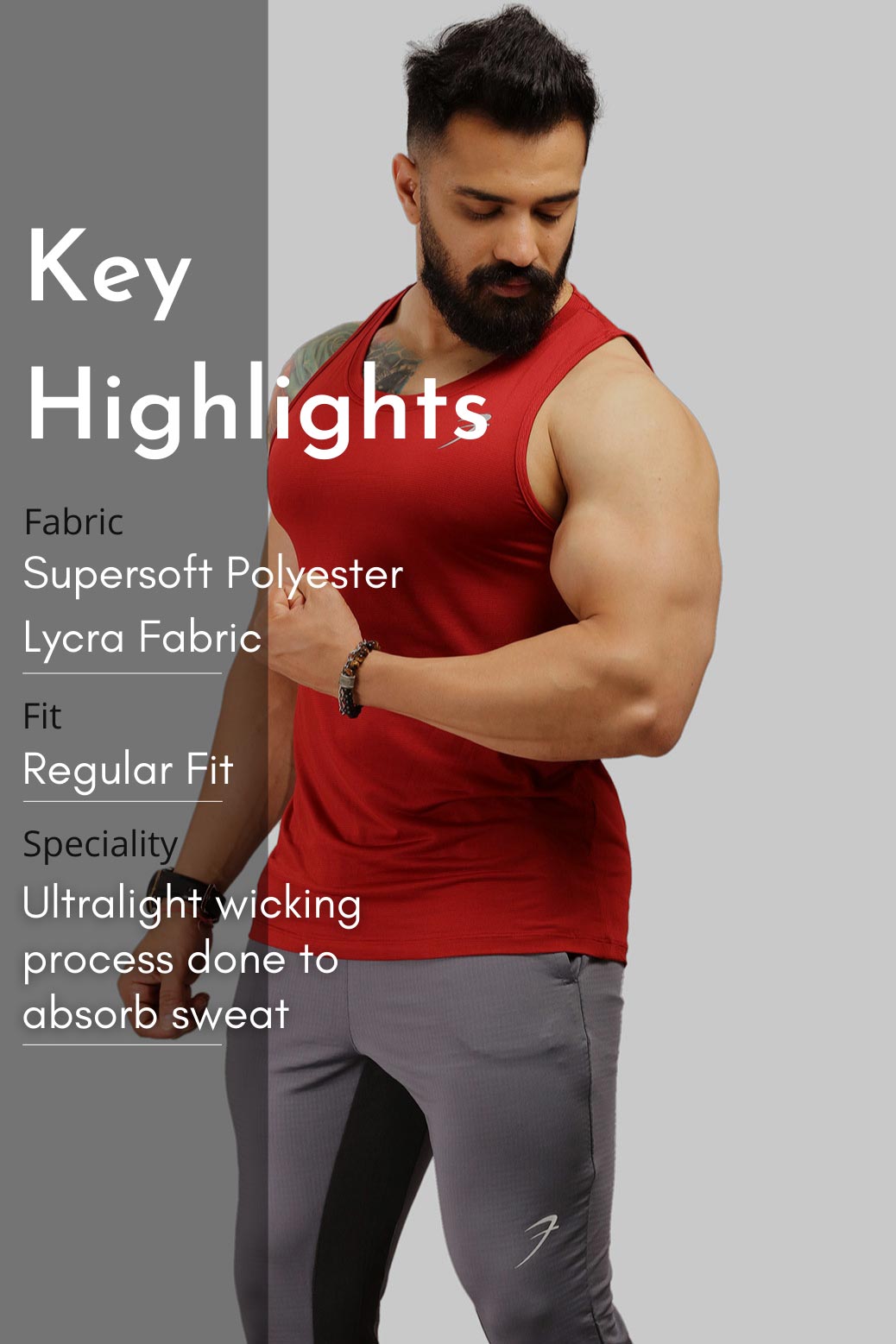 Men's Light Tank Maroon