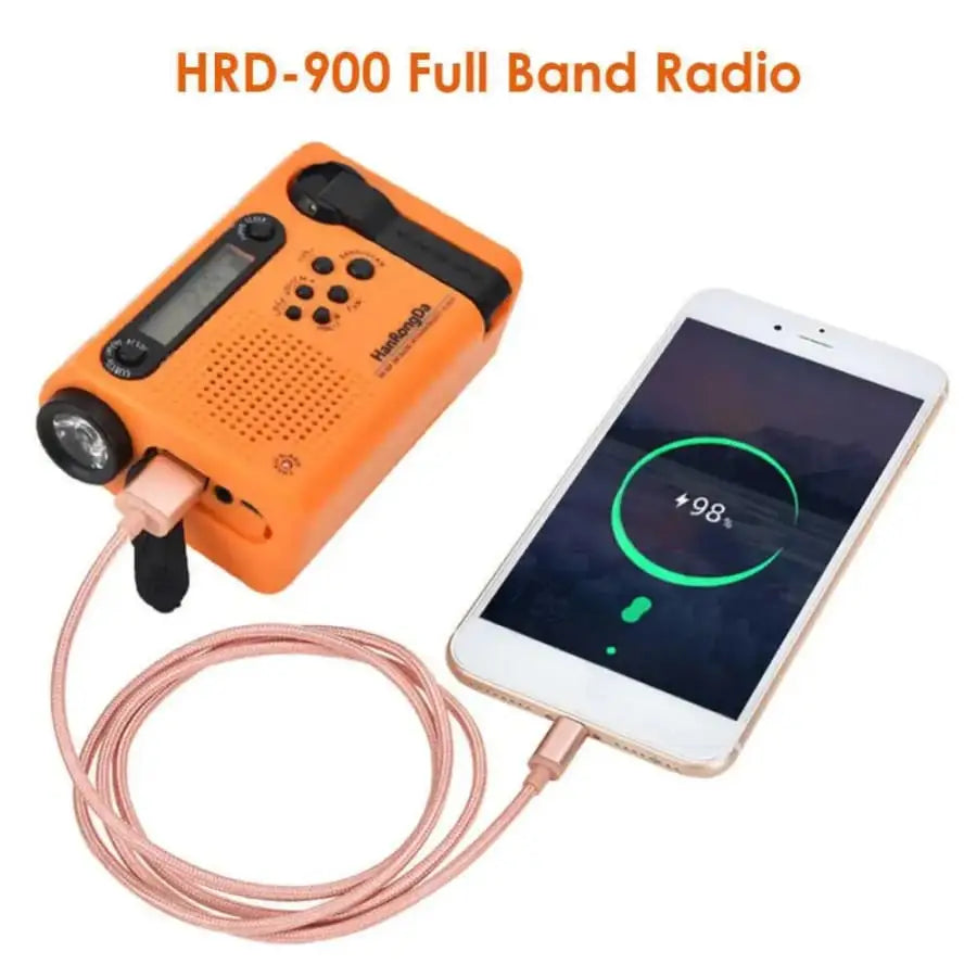 Full Band AM/FM/SW1/SW2 Radio Torch Solar Panel & Hand