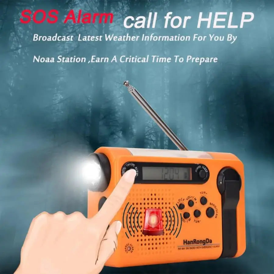 Full Band AM/FM/SW1/SW2 Radio Torch Solar Panel & Hand