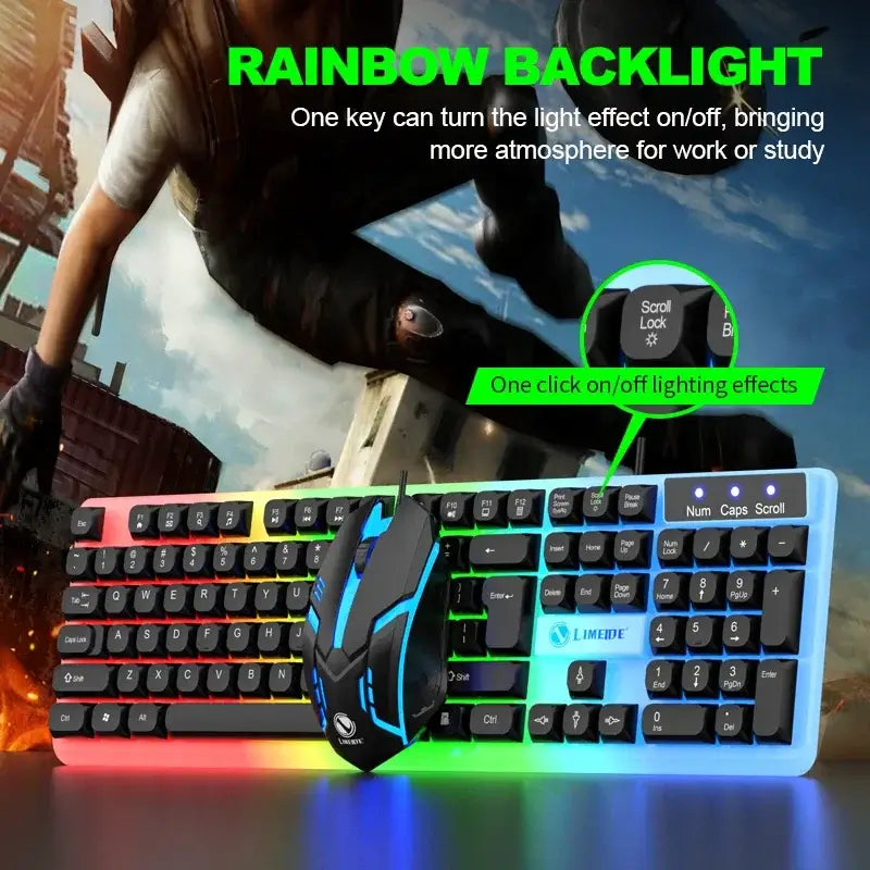 Gaming Keyboard & Mouse Combo – LED Backlight - Black / Gaming Keyboard Mouse - 9eight5