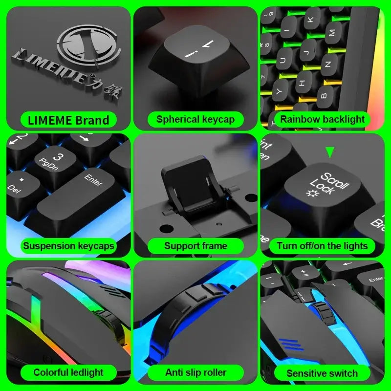 Gaming Keyboard & Mouse Combo – LED Backlight - Black / Gaming Keyboard Mouse - 9eight5