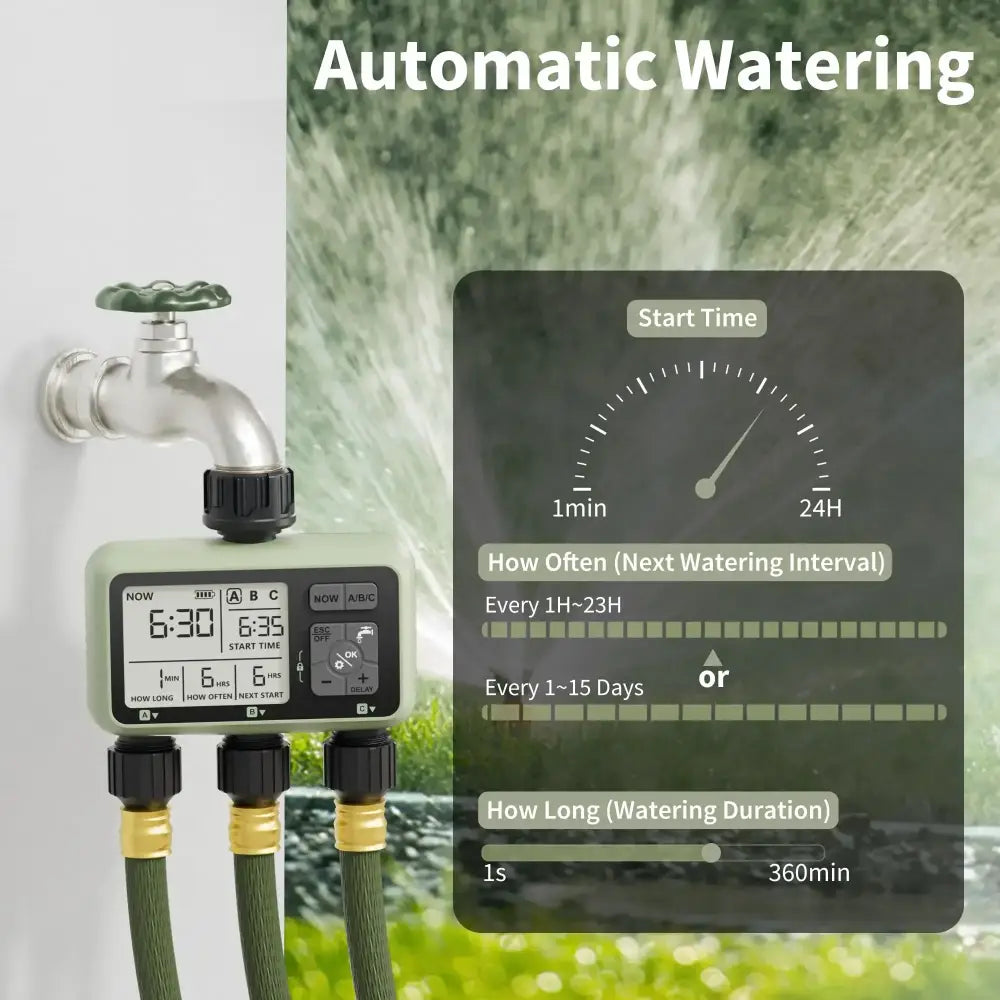 Garden Water Timer – 3-Outlet (6 types available) - SS
