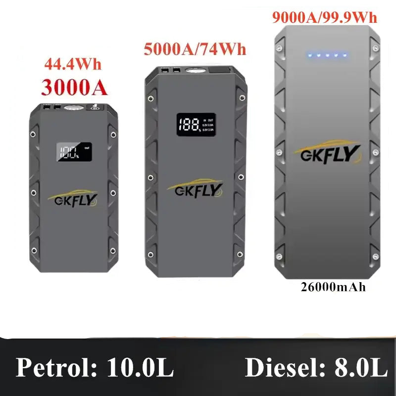 GKFLY 9000A Jump Starter Diesel Gas Car Battery Charger Starting Device Starter For Car 12V Emergency Power Supply Car