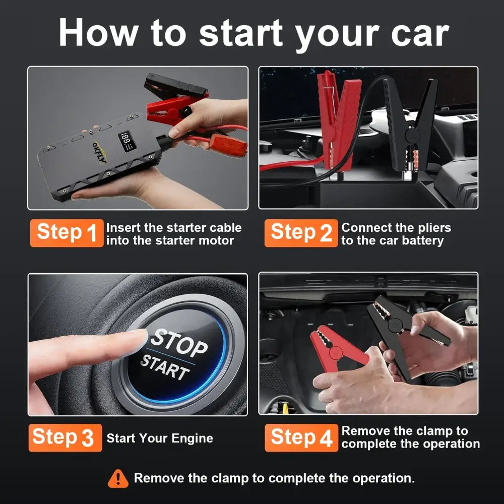 GKFLY 9000A Jump Starter Diesel Gas Car Battery Charger Starting Device Starter For Car 12V Emergency Power Supply Car