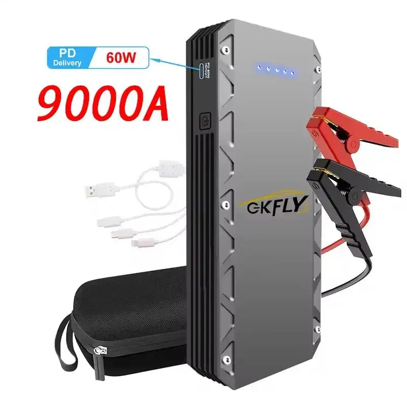 GKFLY 9000A Jump Starter Diesel Gas Car Battery Charger Starting Device Starter For Car 12V Emergency Power Supply Car