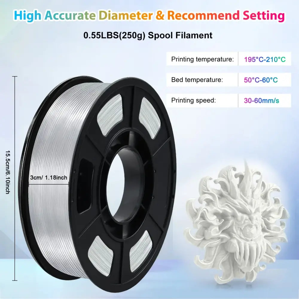 Glow-in-the-Dark PLA 3D Printer Filament 1.75mm (200g) (various colours available) - SS