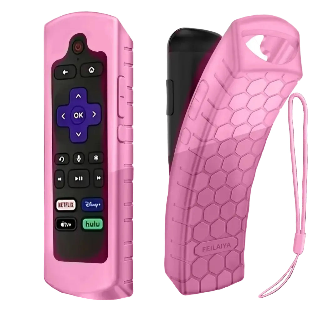 Glow in the dark premium silicone universal remote control cover with lanyard suitable for TCL Hisense Roku TV remote