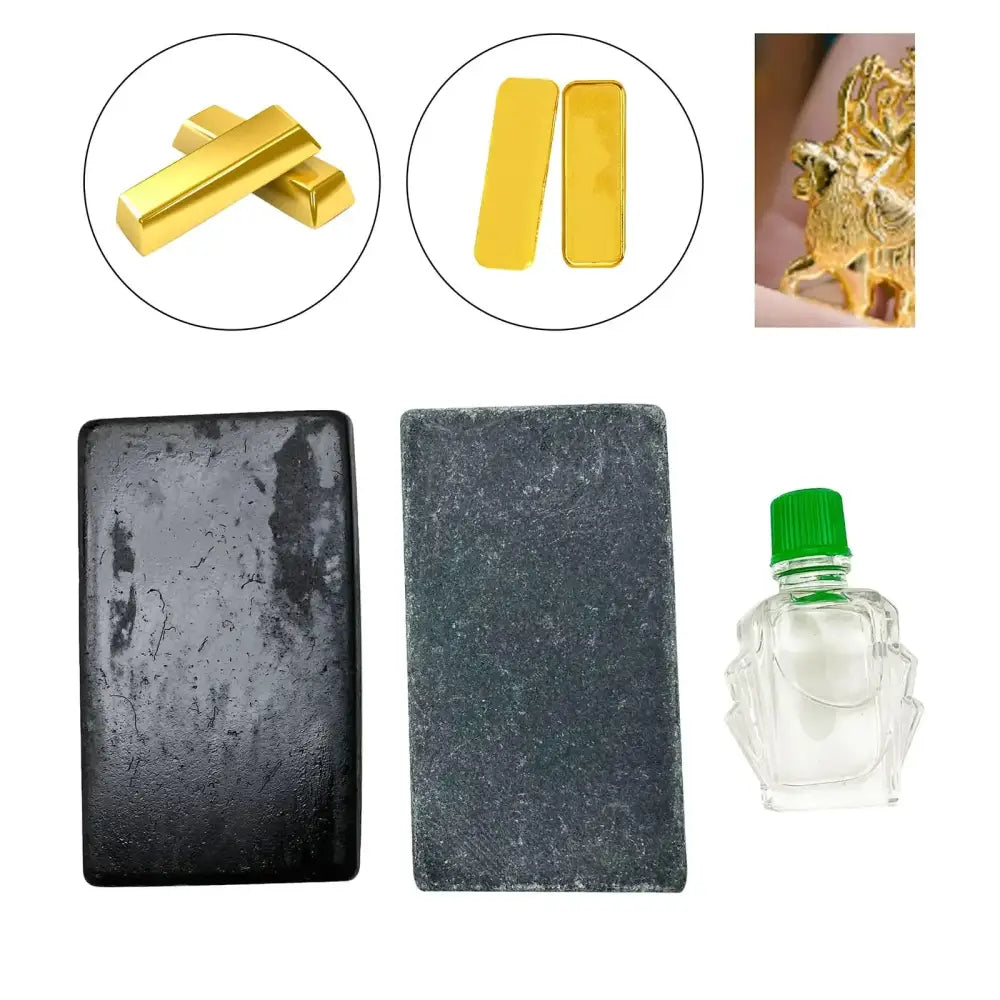 Gold Testing Kit – 10K/14K/18K/22K/24K Acid Tester with Stone & Tools for Jewlery - Stone with Water - HBC