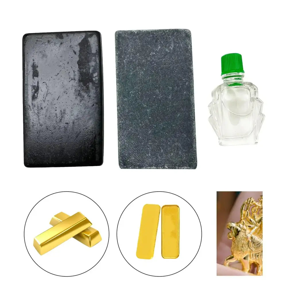 Gold Testing Kit – 10K/14K/18K/22K/24K Acid Tester with Stone & Tools for Jewlery - Stone with Water - HBC