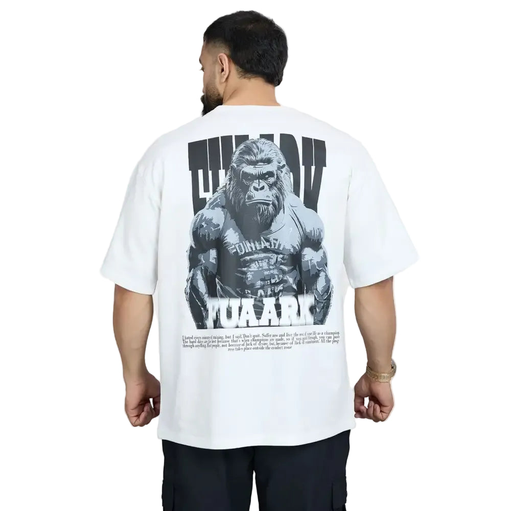 Gorilla Oversized T-shirt White - Tshirts