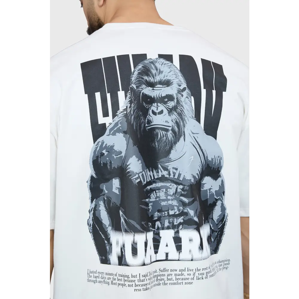 Gorilla Oversized T-shirt White - Tshirts