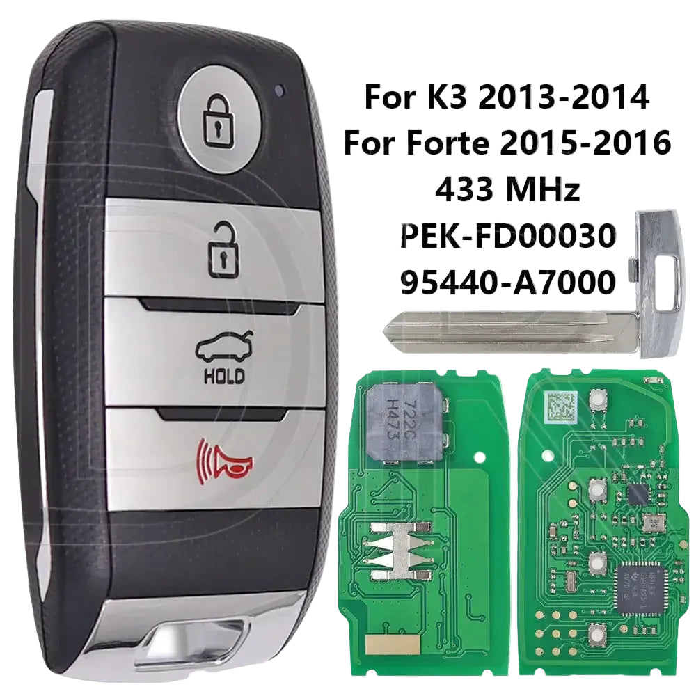 Great 8A Chip 315/433MHz 95440-A7000/7100/7500 Proximity Car Remote Control Key For Kia K3 Forte 2013-2016 - A7000
