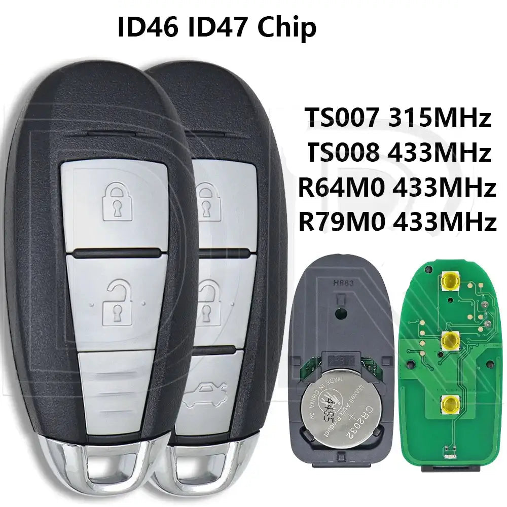 Great ID46 ID47 Chip TS007 315MHz TS008 433MHz R64M0 R79M0 Car Remote Key For Suzuki Swift SX4 Vitara S-Cross Ciaz