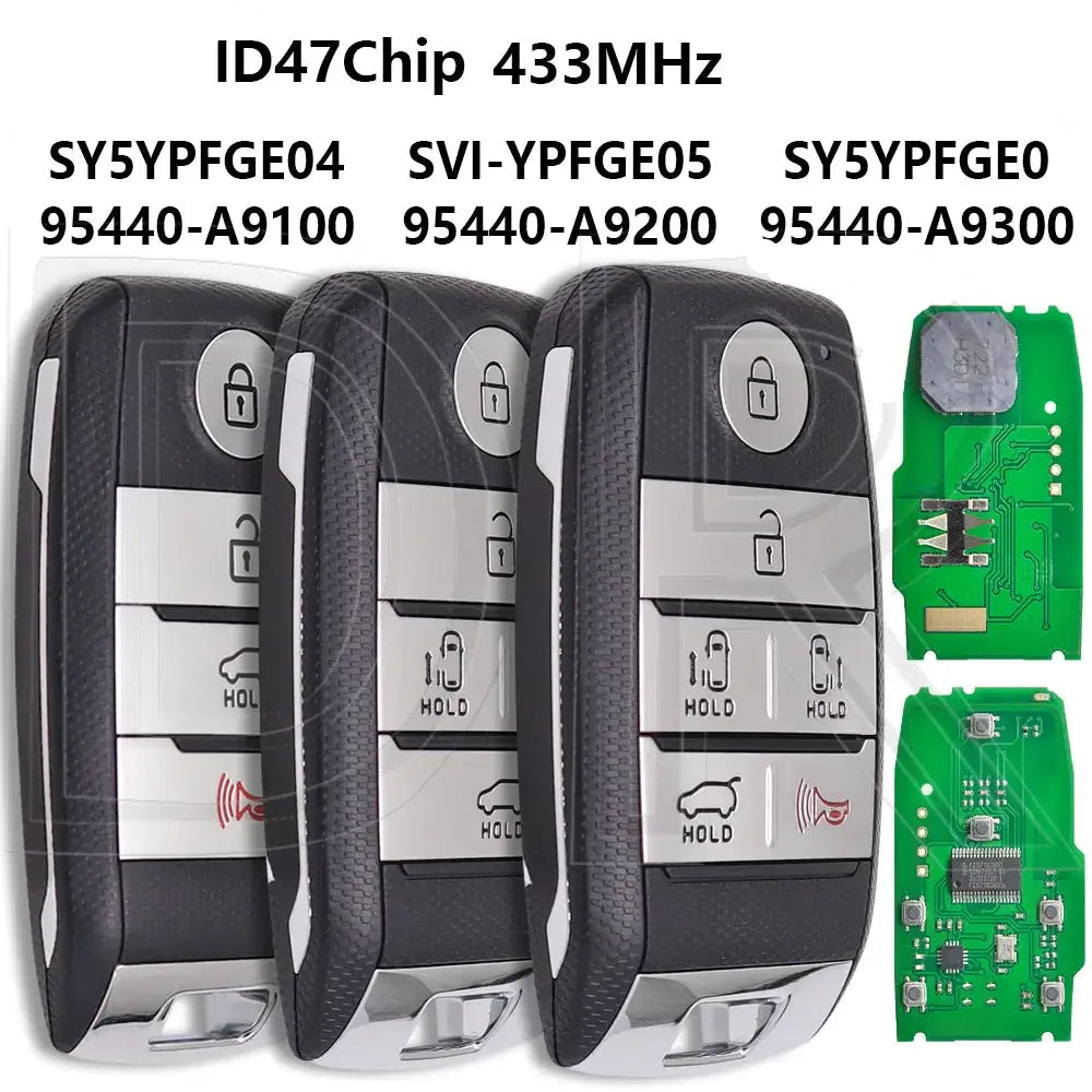 Great ID47 Chip 95440-A9100/A9200/A9300 433MHz Proximity Car Remote Control Key For Kia Carnival Sedona 2016 -2021