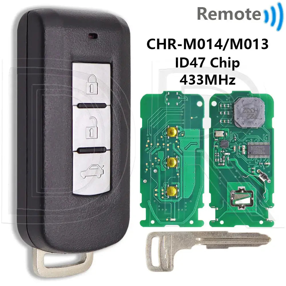 Great ID47 Chip GHR-M003/M004 M013/M014 433MHz Car Remote Key For Mitsubishi Xpander Eclipse Cross Pajero Sport L200